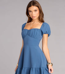 Sweet Moment Lace-Up Skater Dress