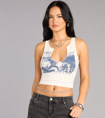 Cool Girl Tour Graphic Crop Tank Top