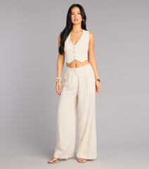 Effortlessly Polished Linen-Blend Trouser Pants