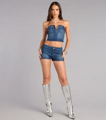 Crystal Mood Denim Shorts