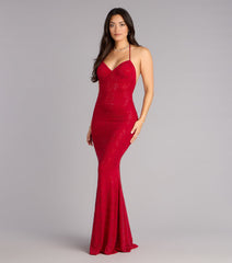 Tyra Floral Rhinestone Mermaid Formal Dress