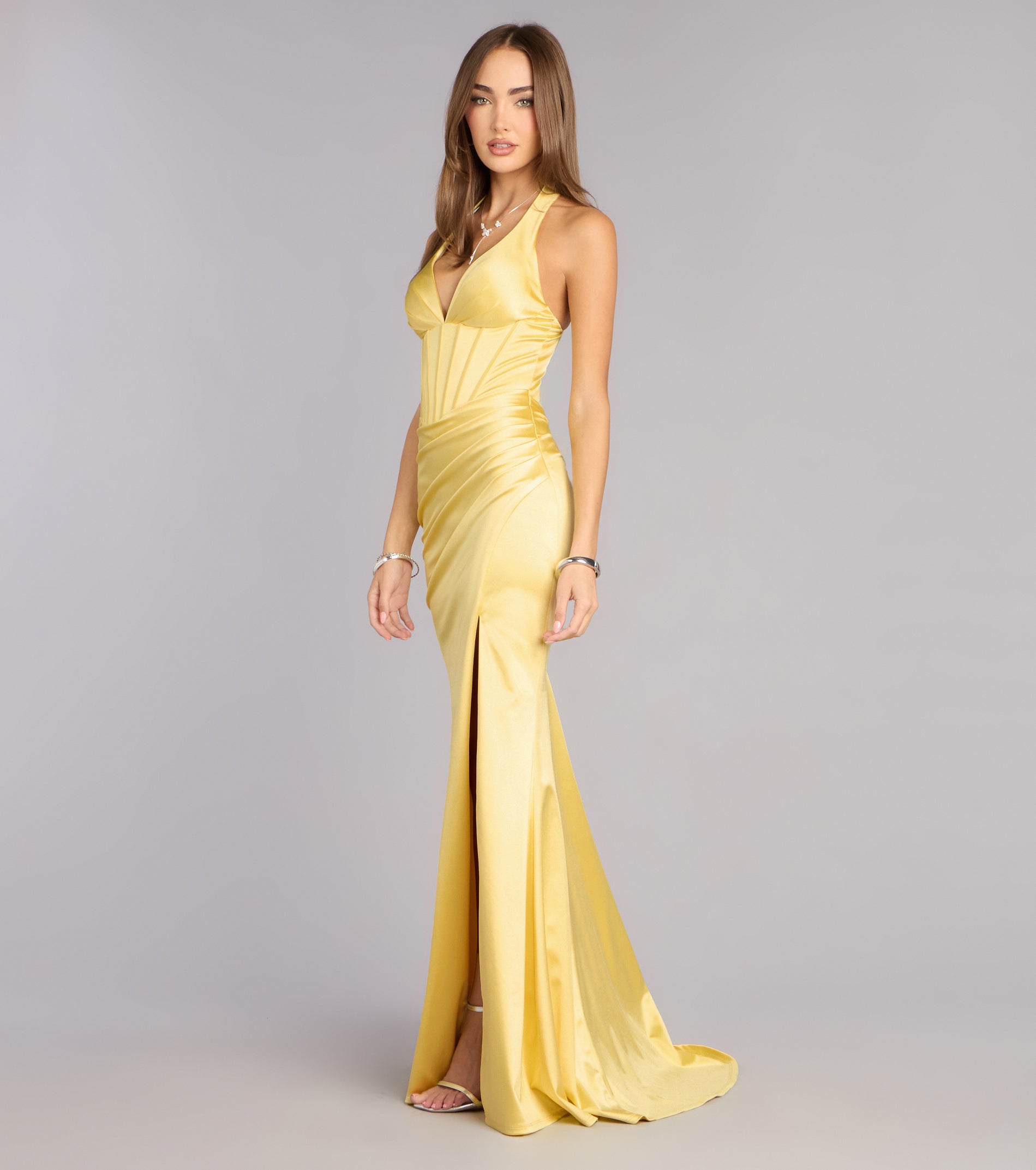Jaycee Satin Corset Mermaid Dress