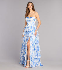 Amalia Floral Chiffon Formal Dress