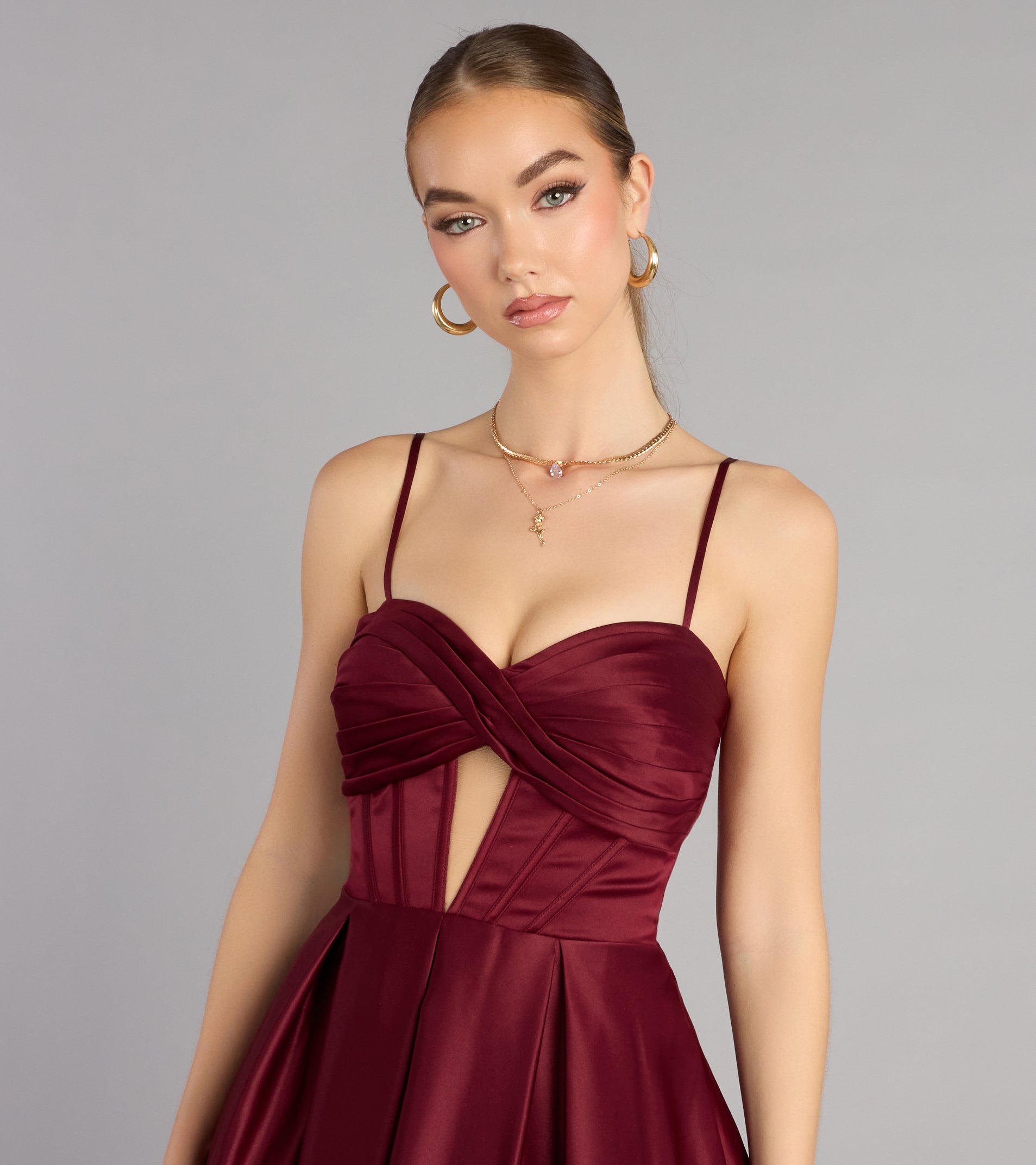 Gracelyn Satin Corset A-Line Gown