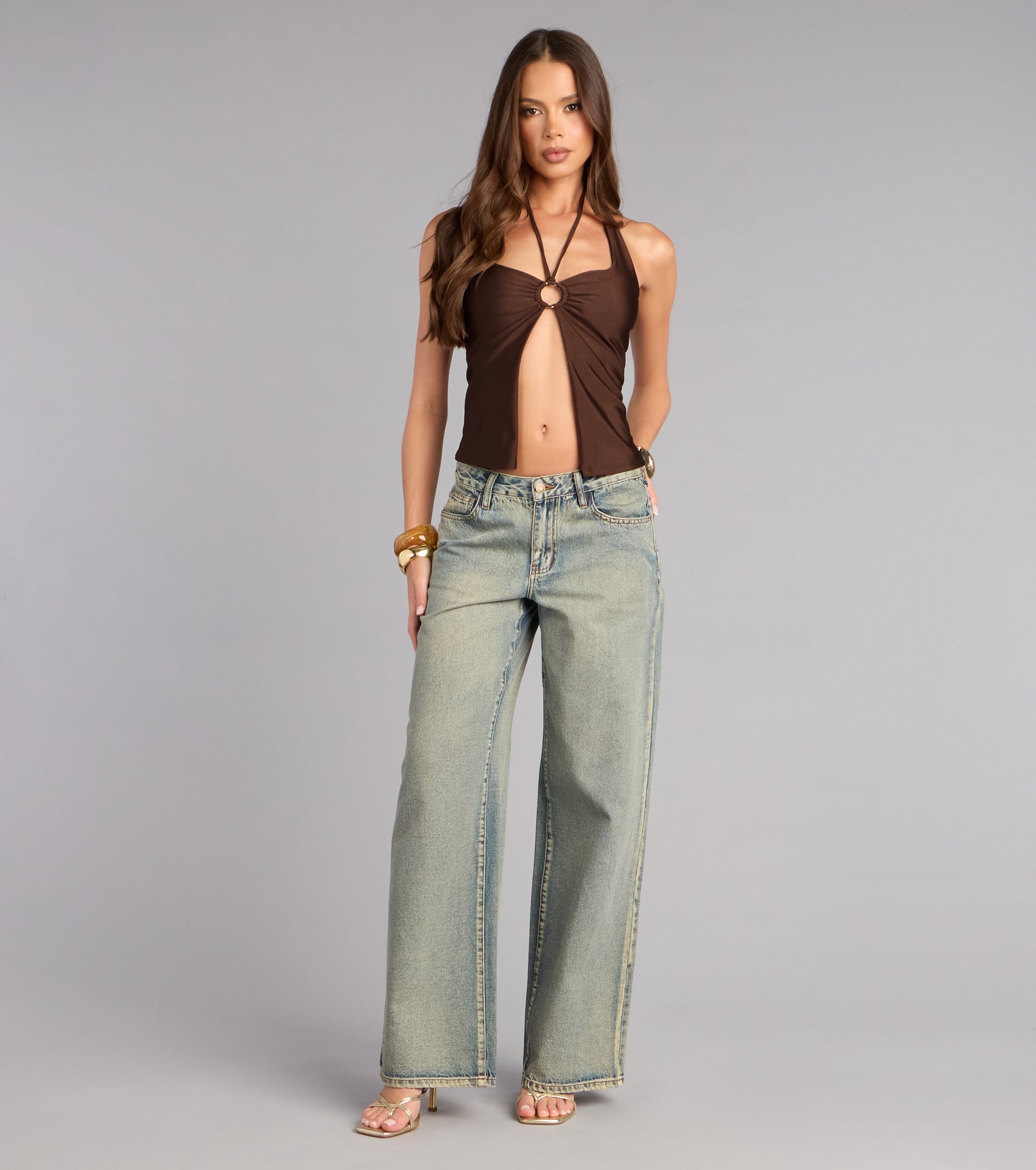 Caught Plans Halter Crop Top