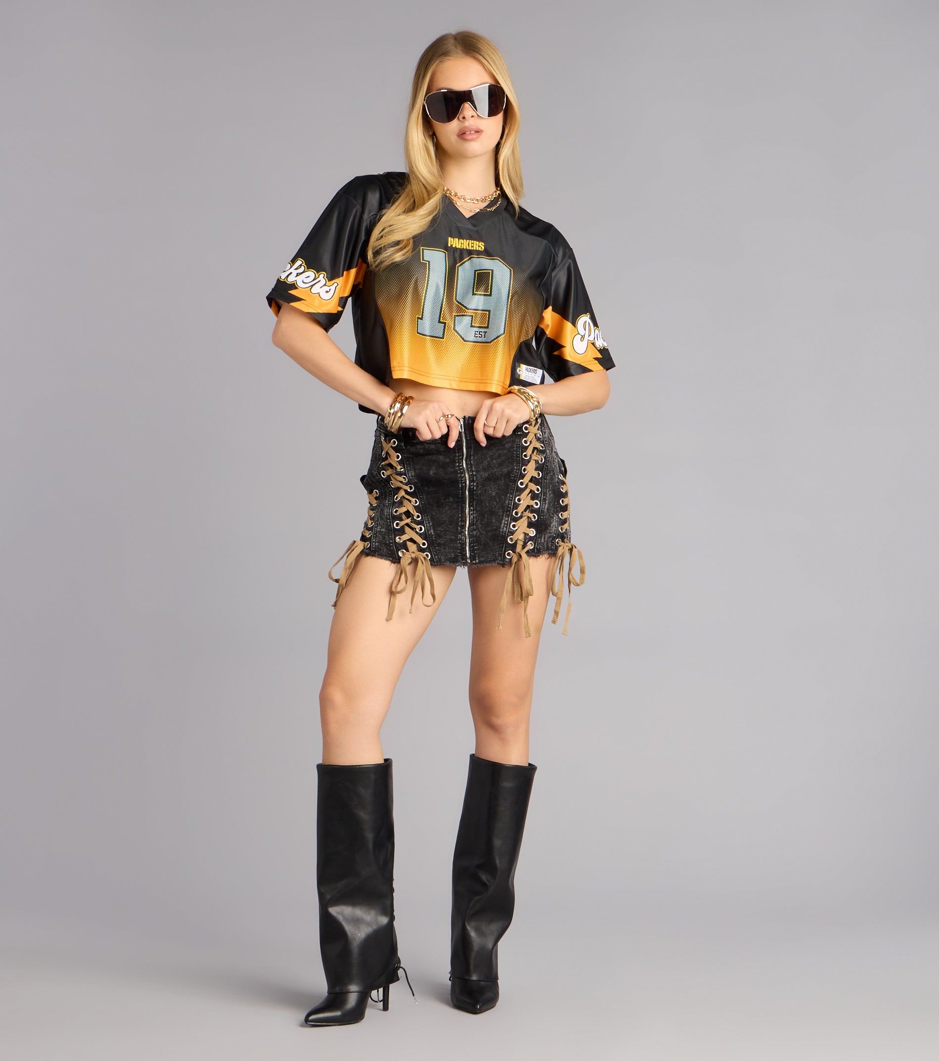 Ultra Game NFL Green Bay Packers Mesh Crop Top