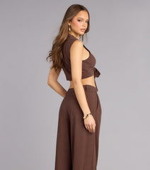 Effortless Look Linen-Blend Tie-Front Vest