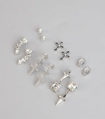 Switch Up Your Vibe Rhinestone Earrings Set