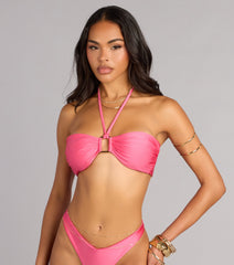Poolside Proof Hoop Detail Bandeau Bikini Top