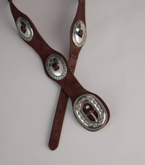 Western Cool Concho Faux Leather Belt