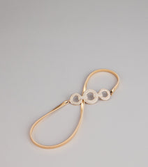 Sparkle Stunner Rhinestone Triple O-Ring Stretch Belt