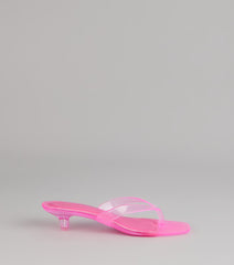 Clear Choice Jelly Thong Kitten Heels