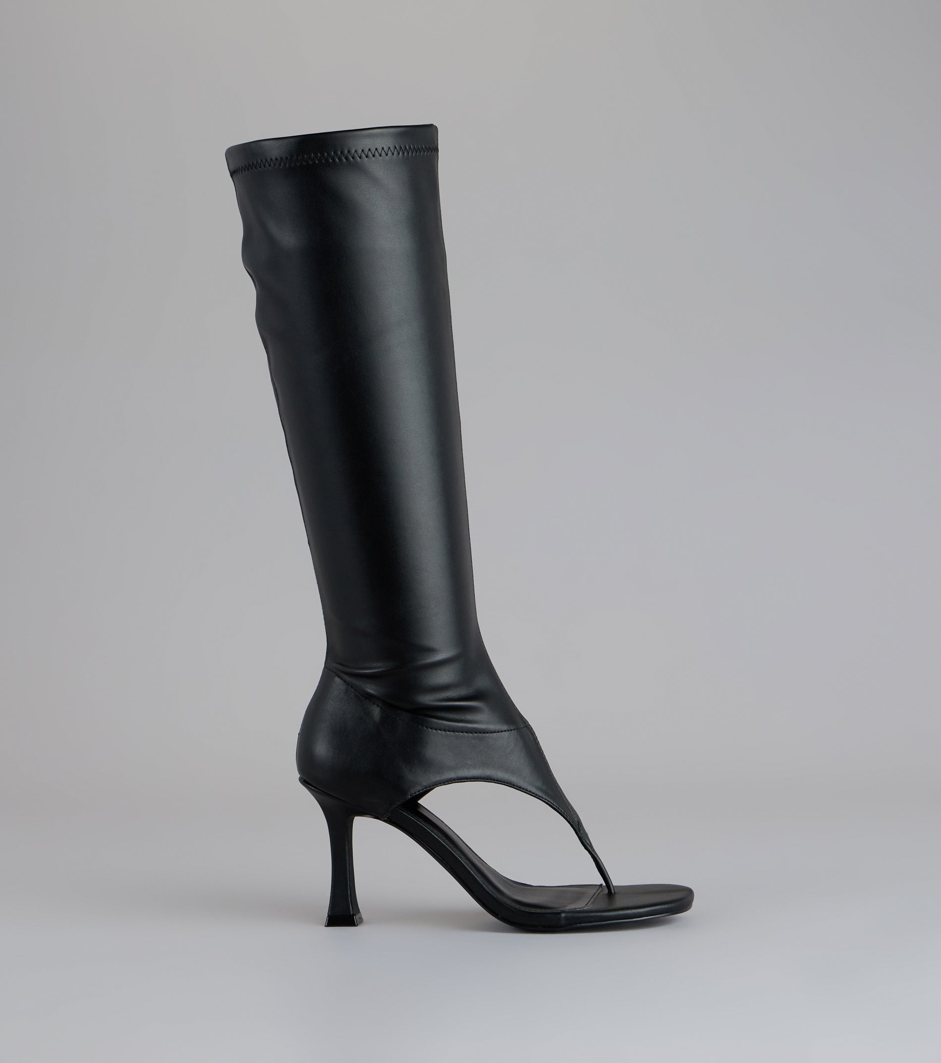 Step Ahead Open Thong Stiletto Boots