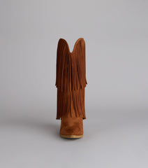 Catch A Vibe Faux Suede Fringe Boots