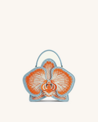 Flora Orchid Shaped Top Handle Bag - Blue Orange