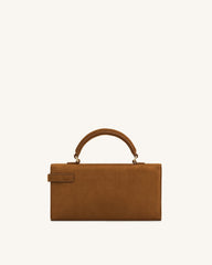 Keyla Faux Suede Top Handle Bag -  Brown