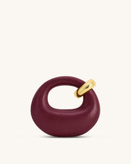 Abacus Faux Snake-Effect Mini Top Handle Bag - Burgundy