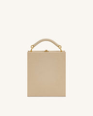 Elle Picnic Pattern Book Top Handle Bag - Khaki