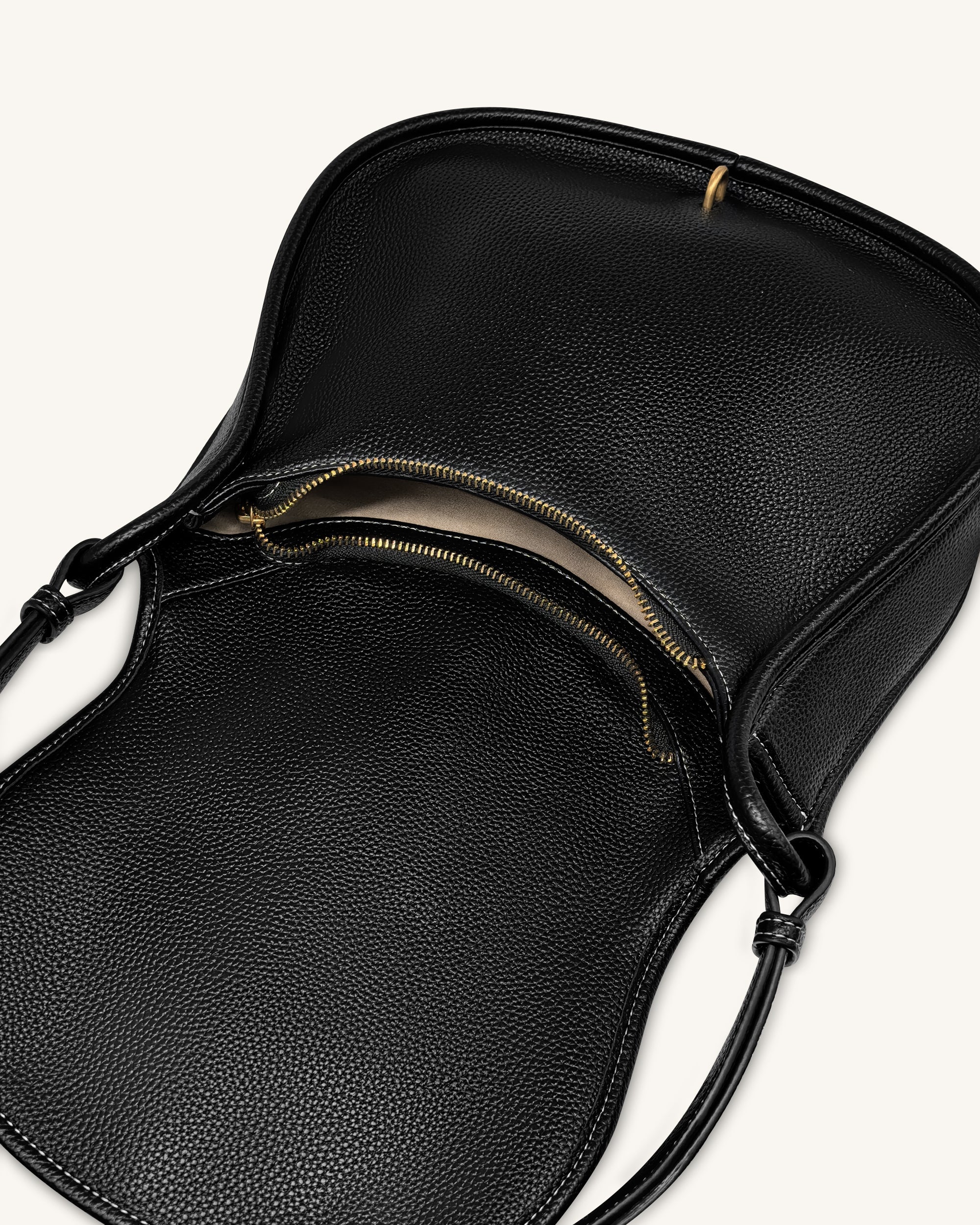 Arla Small Hobo Bag - Black Pebbled