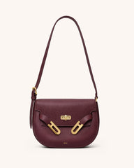 Avery Saddle Shoulder Bag - Burgundy