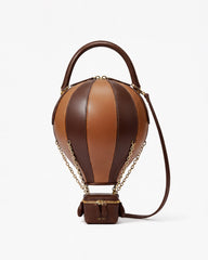 Novelty Hot Air Balloon Top Handle Crossbody Bag - Brown