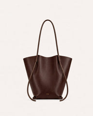 Aria Vertical Slouchy Shoulder Tote Bag - Brown